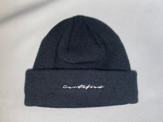 CERTIFIED BLACK MINI FISHERMANS BEANIE